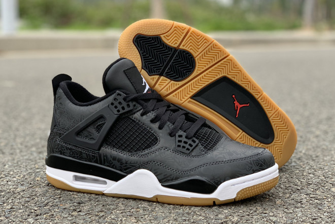 Air Jordan 4 Laser SE Black Gum Shoes